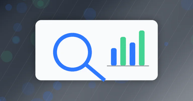 Illustration abstraite du référencement SEO en Tunisie avec loupe et graphique sans texte