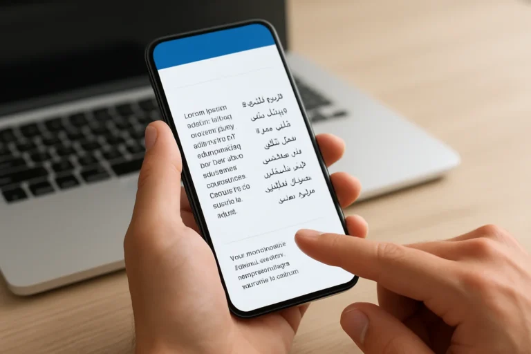 Site bilingue français-arabe : réussir l’affichage RTL sur mobile